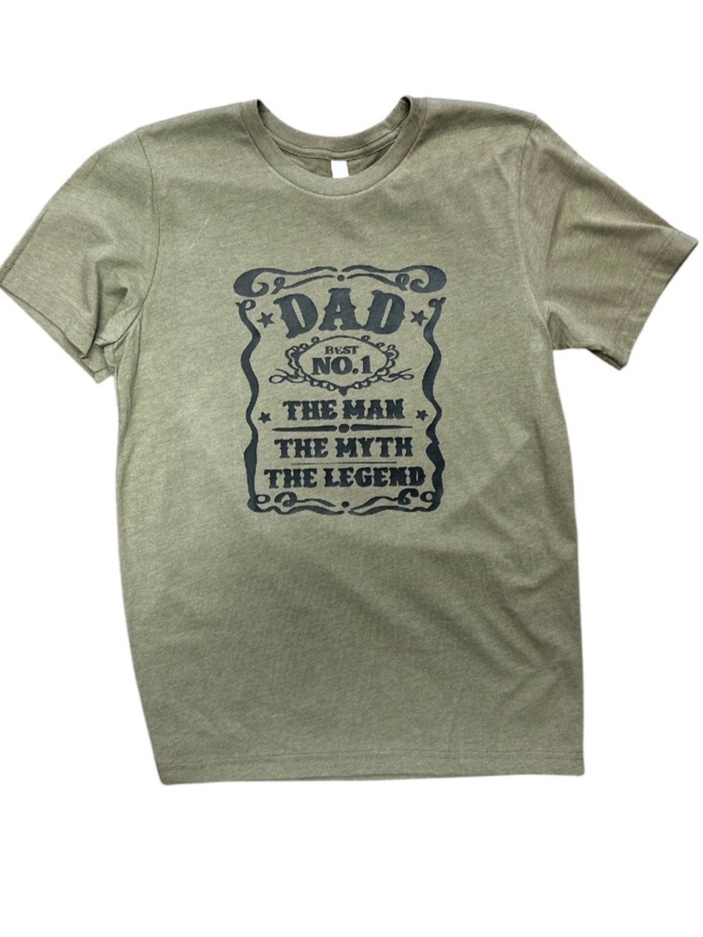 Bella Canvas Olive Green Crewneck Tee with Subtle Graphic (nwot)